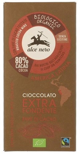 CZEKOLADA GORZKA Z KAWAŁKAMI KAKAO BEZGLUTENOWA FAIR TRADE BIO 100 g - ALCE NERO