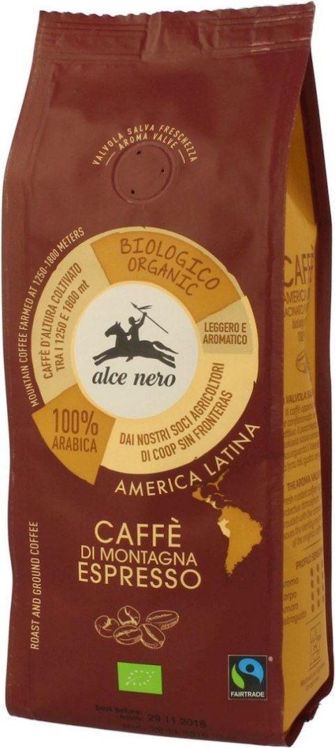 KAWA MIELONA ARABICA 100% ESPRESSO FAIR TRADE BIO 250 g - ALCE NERO