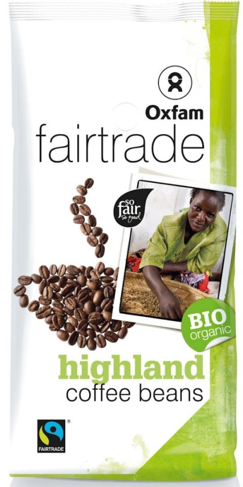 KAWA ZIARNISTA ARABICA 100% WYSOKOGÓRSKA FAIR TRADE BIO 250 g - OXFAM