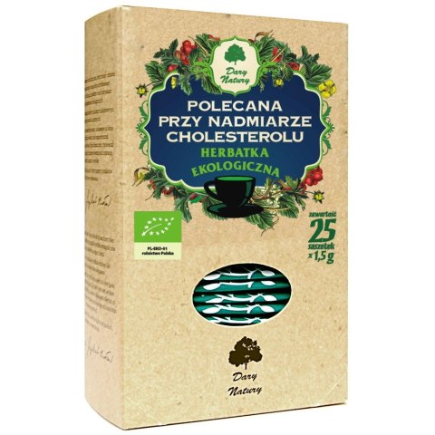 HERBATKA POLECANA PRZY NADMIARZE CHOLESTEROLU BIO (25 x 1,5 g) - DARY NATURY