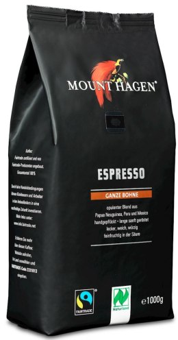 KAWA ZIARNISTA ARABICA 100% ESPRESSO FAIR TRADE BIO 1 kg - MOUNT HAGEN