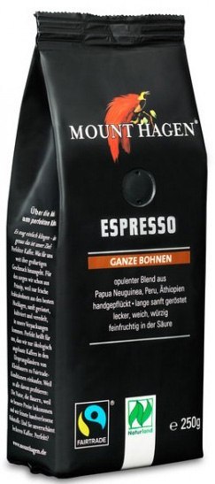 KAWA ZIARNISTA ARABICA 100% ESPRESSO FAIR TRADE BIO 250 g - MOUNT HAGEN