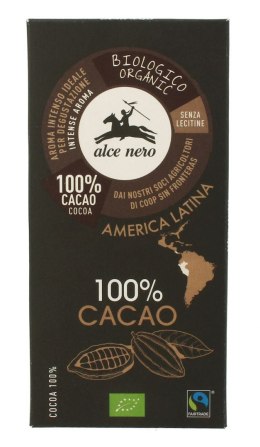 CZEKOLADA GORZKA 100% KAKAO BIO 50 g - ALCE NERO