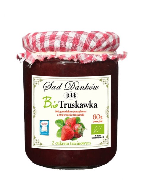 TRUSKAWKA 80% Z CUKREM TRZCINOWYM BIO 270 g - SAD DANKÓW