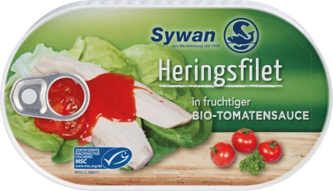FILETY ŚLEDZIOWE W BIO SOSIE POMIDOROWYM 200 g - SYWAN