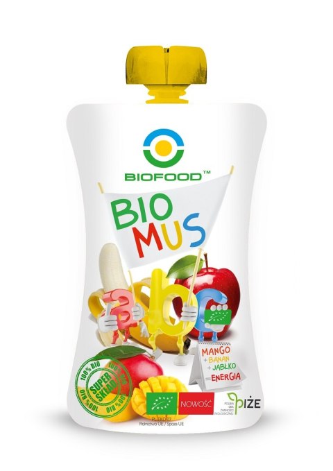 MUS MANGO - BANANOWO - JABŁKOWY BIO 90 g - BIO FOOD