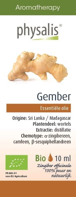 OLEJEK ETERYCZNY GEMBER (IMBIR) BIO 10 ml PHYSALIS