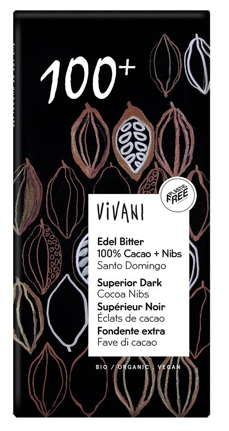 CZEKOLADA GORZKA 100% KAKAO BIO 80 g - VIVANI