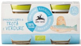 4 mc KREM Z PSTRĄGIEM I WARZYWAMI BEZGLUTENOWY BIO 160 g (2 x 80 g) - ALCE NERO