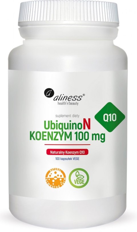 UbiquinoN Naturalny KOENZYM Q10 100mg x 100 Vege caps. - Aliness