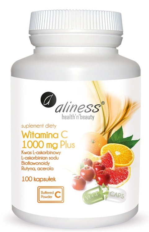 Witamina C 1000 mg PLUS bioflaw, rutyna, acer. x 100 VEGE kaps. - Aliness