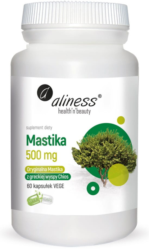 Mastika sproszkowana żywica Pistacia lentiscus 500mg x 60 Vege caps. Aliness