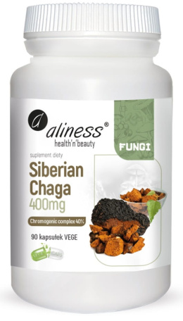 Siberian Chaga ekstrakt 40, 400mg x 90 Vege caps. Aliness