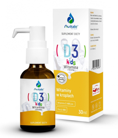 Witamina D3 KIDS 400 z lanoliny Olive 30ml Aliness