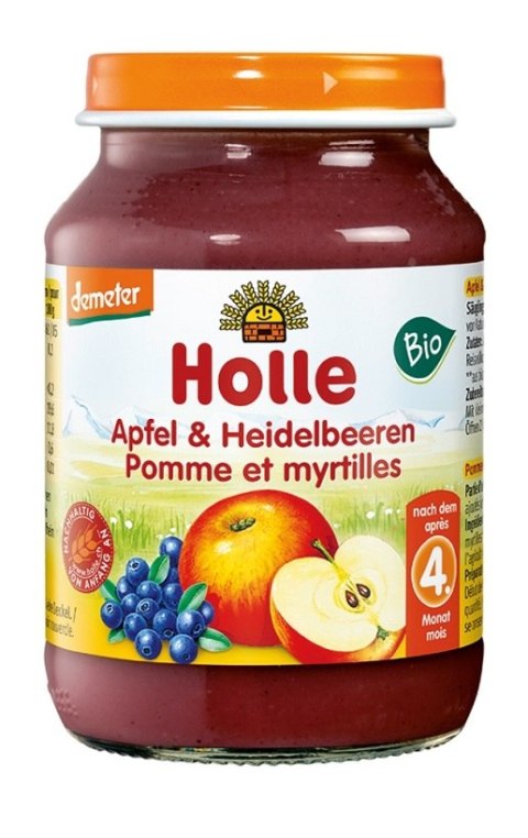 DESEREK JABŁKO - BORÓWKA BEZGLUTENOWY PO 5 MIESIĄCU DEMETER BIO 190 g (SŁOIK) - HOLLE