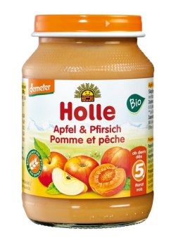 DESEREK JABŁKO - BRZOSKWINIA BEZGLUTENOWY PO 5 MIESIĄCU DEMETER BIO 190 g (SŁOIK) - HOLLE