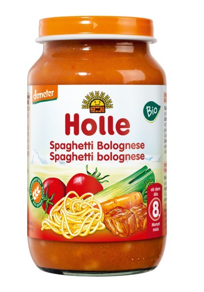OBIADEK SPAGHETTI BEZ DODATKU CUKRÓW PO 8 MIESIĄCU DEMETER BIO 220 g (SŁOIK) - HOLLE