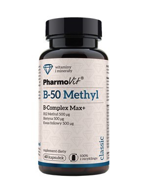 WITAMINA B-50 METHYL B-COMPLEX MAX+ 60 KAPSUŁEK 40,2 g - PHARMOVIT (CLASSIC)