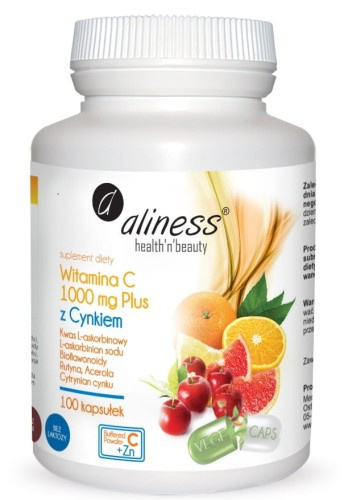 Witamina C 1000 mg CYNK bioflaw, rutyna, acer. x 100 VEGE kaps. - Aliness