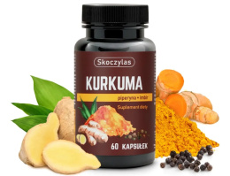 KURKUMA PIPERYNA IMBIR RESWERATROL KWERCETYNA 60 KAPS SKOCZYLAS