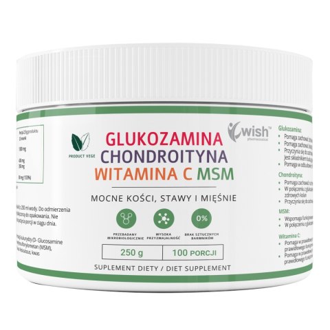 WISH GLUKOZAMINA CHONDROITYNA MSM WITAMINA C 250G