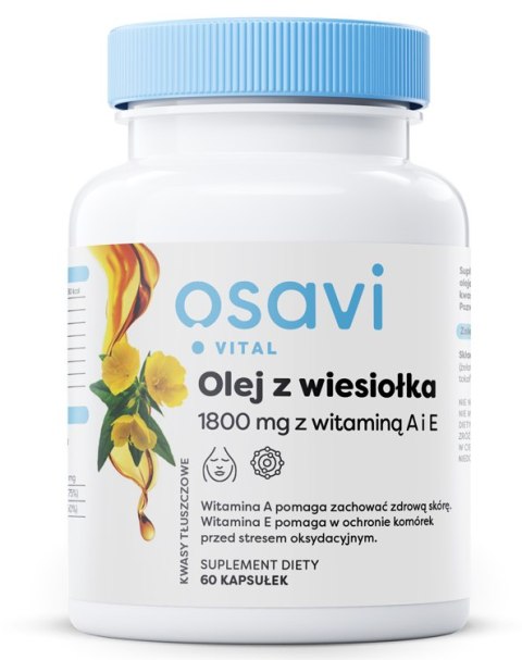 OSAVI OLEJ Z WIESIOŁKA Z WITAMINĄ A I E 1800MG 60 SOFTGELS