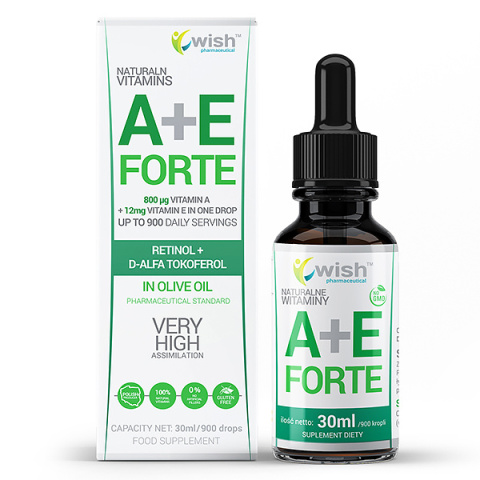 WISH NATURALNA WITAMINA A+E FORTE W KROPLACH 30ML