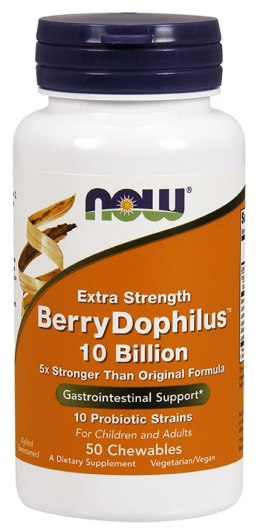 NOW FOODS Probiotyk BerryDophilus, 10 miliardów (Extra Strength) - 50 żelków