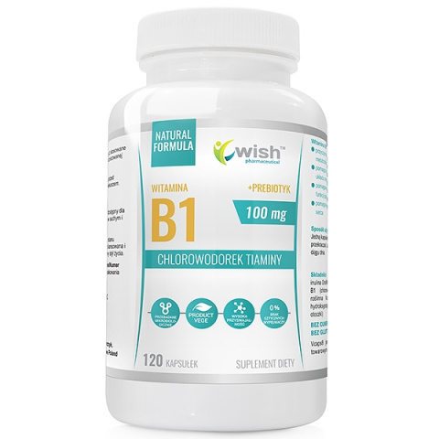 WISH WITAMINA B1 TIAMINA 100MG 120 KAPSUŁEK VEGE
