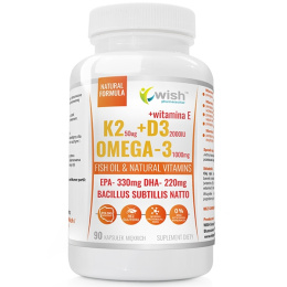 WISH WITAMINA K2 MK-7 50MCG D3 2000IU OMEGA 90 KAP