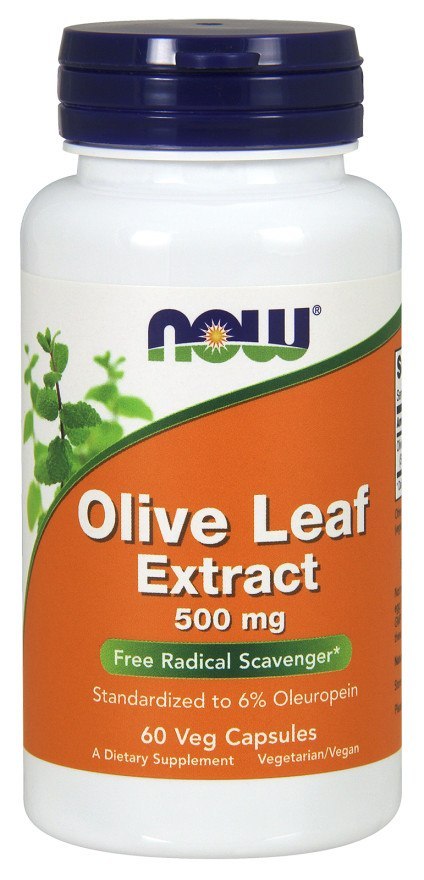 NOW FOODS Olive Leaf Extract, LIŚĆ OLIWNY, 500mg - 60 vcaps