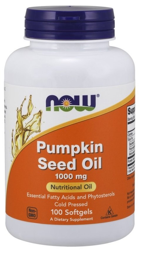 NOW FOODS Pumpkin Seed Oil, Olej z Pestek Dyni 1000mg - 100 softgels