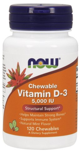 NOW FOODS Witamina D3, 5000 IU - 120 tabletek