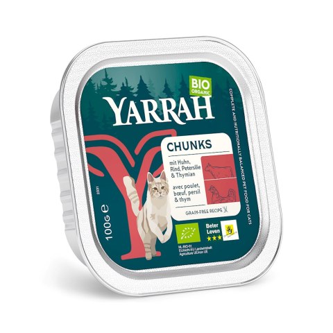 KURCZAK Z WOŁOWINĄ DLA KOTA EKO 100g YARRAH