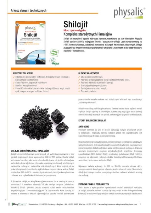 SHILAJIT WITALNOŚĆ 30 TABLETEK - PHYSALIS