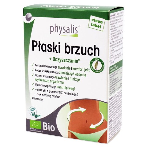 TABLETKI NA WZDĘCIA I PŁASKI BRZUCH BIO 45 szt. - PHYSALIS