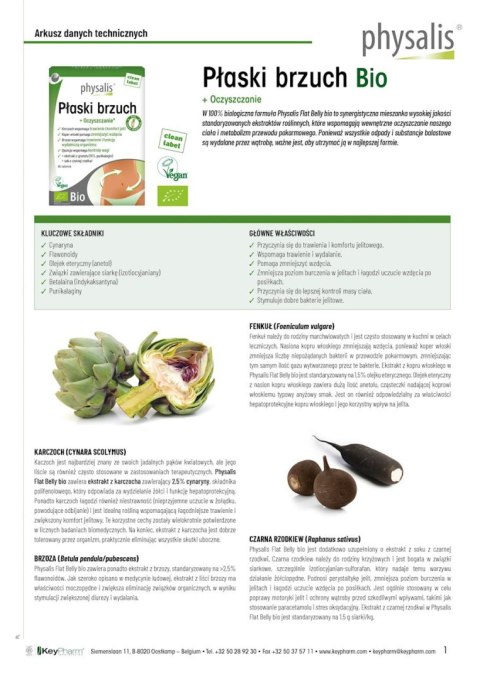 TABLETKI NA WZDĘCIA I PŁASKI BRZUCH BIO 45 szt. - PHYSALIS
