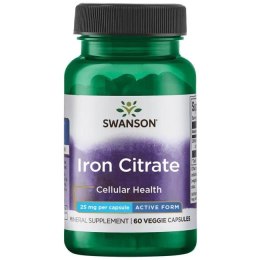 SWANSON CYTRYNIAN ŻELAZA 25 MG 60 KAPSUŁEK WEGETARIAŃSKICH