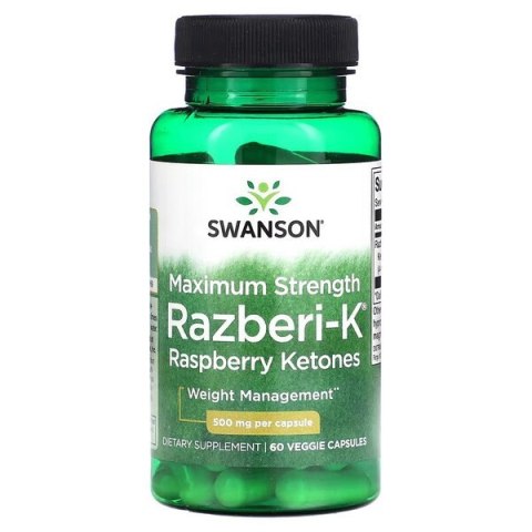 SWANSON RAZBERI-K 500 MG MAKSYMALNA MOC 60 KAPSUŁEK WEGETARIAŃSKICH