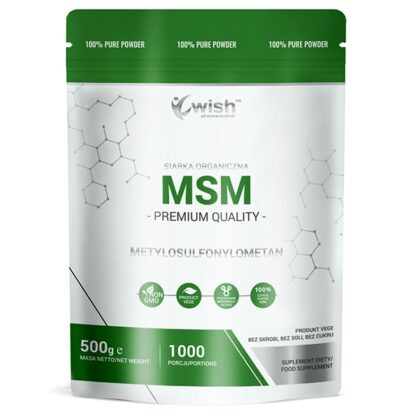 WISH MSM 500 MG SIARKA ORGANICZNA W PROSZKU 500G