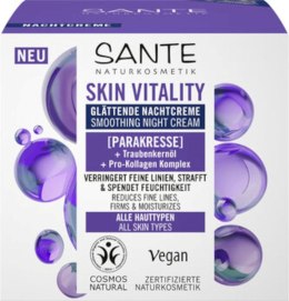 KREM DO TWARZY NA NOC WYGŁADZAJĄCY Z PARAKRESEM, OLEJEM Z PESTEK WINOGRON I KOMPLEKSEM PRO-KOLAGENOWYM ECO 50 ml - SANTE