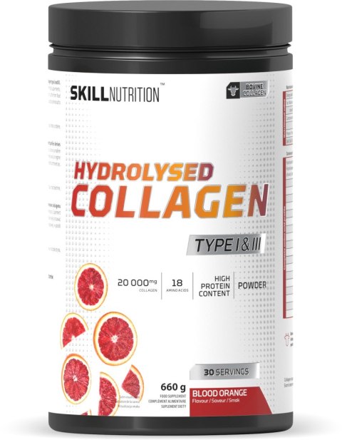 KOLAGEN HYDROLIZOWANY TYP I i III, POMARAŃCZA - 660G SKILL