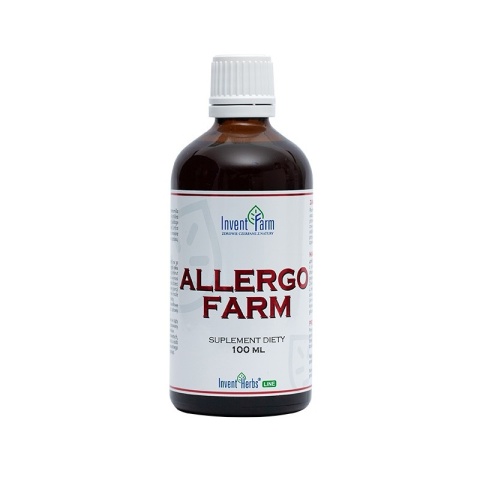 KROPLE NA ALERGIĘ ALLERGO FARM 100 ML POKRZYWA RUMIANEK NAWŁOĆ ODPORNOŚĆ