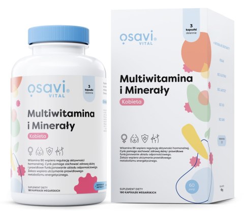 MULTIWITAMINA KOBIETA WŁOSY SKÓRA 180 KAPS. VEGE OSAVI