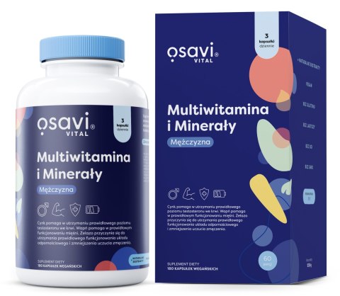 MULTIWITAMINA MĘŻCZYZNA ENERGIA ODPORNOŚĆ 180 KAPS. VEGE OSAVI