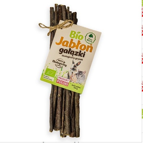 BIO JABŁOŃ GAŁĄZKI DLA KRÓLIKÓW I GRYZONI 100G