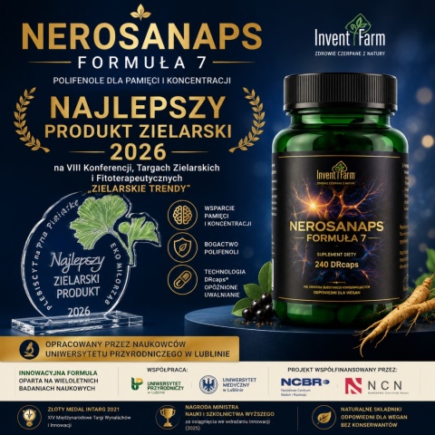 NEROSANAPS Formuła 7 mózg pamięć koncentracja 120 kaps polifenole premium