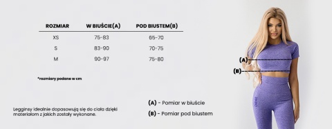 OstroVit Top na krótki rękaw bezszwowy FIOLET rozmiar S