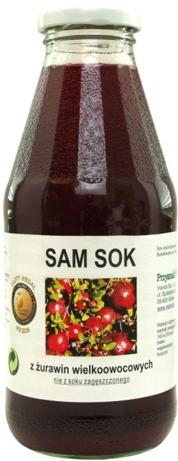 TERMIN 22/08/2026! SAM SOK Z ŻURAWINY WIELKOOWOCOWEJ 500 ml - VIANDS