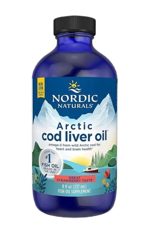 NORDIC NATURALS Arctic Cod tran omega-3 truskawka 237 ml